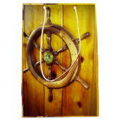 ボートステアリングホイール抱き枕 ミディアムペーパーバッグ (正面)