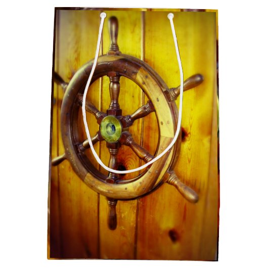 ボートステアリングホイール抱き枕 ミディアムペーパーバッグ (裏面)