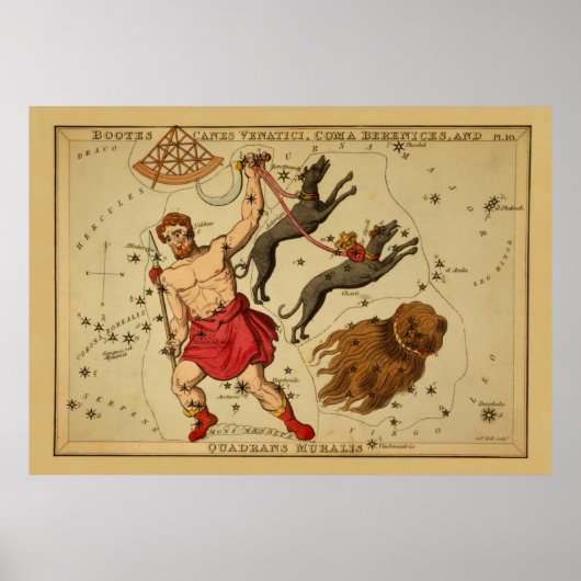 ボートス – ヴィンテージ星図 ポスター (正面)