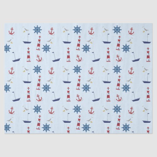 ボートセイリング帆船いかり灯航海の台 薄葉紙 (正面)