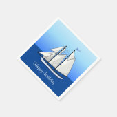 ボートセーリングボート誕生日航海のセーリングパーティーブルー スタンダードカクテルナプキン (角)