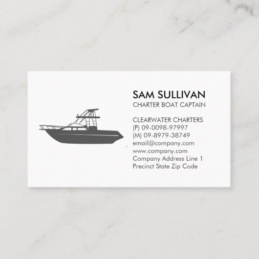 ボートチャーター魚釣り 名刺 (正面)