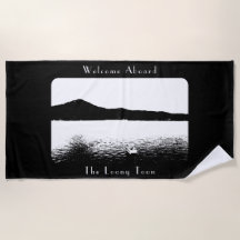 ボートデコパーソナライズされたア白黒ポントゥーン