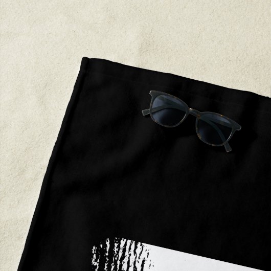 ボートデコパーソナライズされたア白黒ポントゥーン ビーチタオル (インサイチュ)