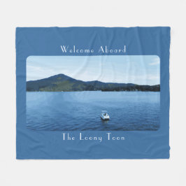 ボートデコパーソナライズされたールポントゥーンレイク フリースブランケット