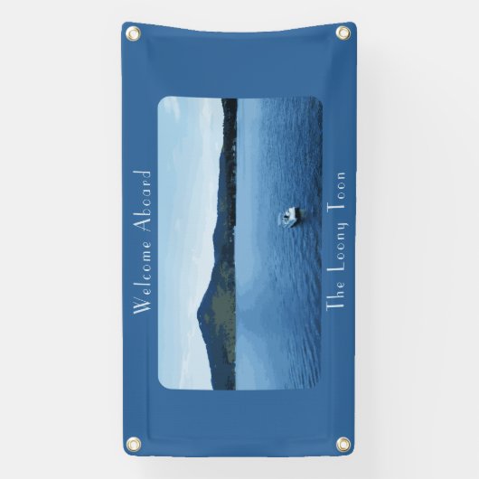 ボートデコパーソナライズされたールポントゥーンレイク 横断幕 (縦)