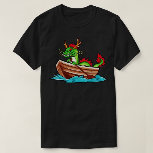 ボートドラゴン中国のボートのドラゴン Tシャツ (デザイン正面)