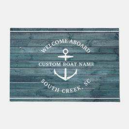 ボートネームカスタムドリフトウッドウェルカムアボードいかり ドアマット
