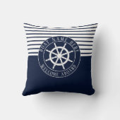 ボートネームネービーブルーシップ航海のヘルムヨット クッション (裏面)