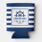 ボートネーム航海のいかりオアーズヘルムネイビーストライプズ 缶クーラー (正面)