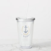 ボートネーム航海のいかり金ゴールドスタイルローレルスター アクリルタンブラー (裏面)