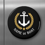 ボートネーム航海のいかり金ゴールドスタイルローレルスター マグネット<br><div class="desc">必要にパーソナライズされた応じて、ボート名、家族名または他の所望の文字と丸い磁石。ボートカスタムいかり、金ゴールドスタイルのラ航海のウレルのとスターのエンブレムをブラックに搭載し、または簡単に現在のテーマに合わせて原色を調整する。</div>