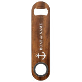 ボートネーム航海のクラシックいかりウッドスタイル スピード栓抜き (正面)