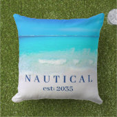 ボートネーム航海の海シーブルー アウトドアクッション (芝生)