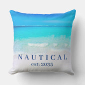 ボートネーム航海の海シーブルー アウトドアクッション (正面)