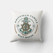ボートハウスいかりボートホイールイヤーパーソナライズされたエスト クッション (裏面)