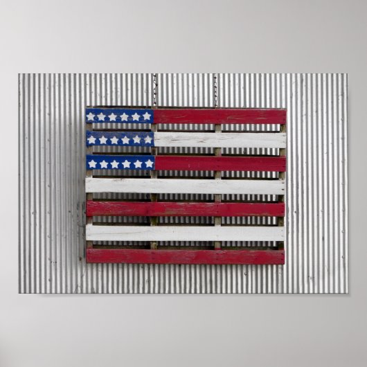 ボートハウスアメリカ国旗 ポスター (正面)