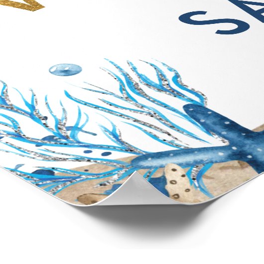 ボートハンプトン航海のベイビーシャワー歓迎ポスター ポスター (角)