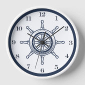 ボートハ航海のウスビーチ沿岸船舶用車輪 壁時計 (正面)
