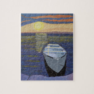 ボートバイショアキャンバスアート ジグソーパズル