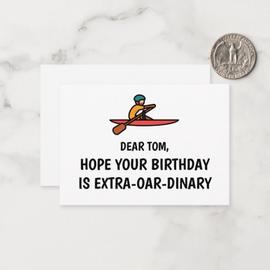 ボートパーソナライズされたおもしろいハッピーバースデーカード ノートカード (正面/裏面インサイチュ)