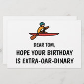 ボートパーソナライズされたおもしろいハッピーバースデーカード 便箋 (正面/裏面)