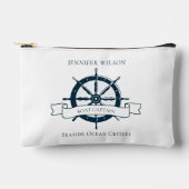 ボートパーソナライズされたキャプテンヴィンテージ航海のホイール アクセサリーポーチ (正面)