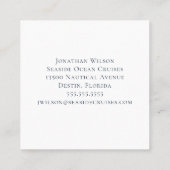 ボートパーソナライズされたキャプテンヴィンテージ航海のホイール スクエア名刺 (裏面)