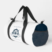 ボートパーソナライズされたキャプテンヴィンテージ航海のホイール ダッフルバッグ (右コーナー)