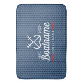 ボートパーソナライズされたネーム航海のニット バスマット (正面縦)