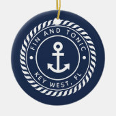 ボートパーソナライズされた名と写真 |航海の | セラミックオーナメント (正面)