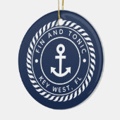 ボートパーソナライズされた名と写真 |航海の | セラミックオーナメント (左)