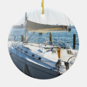 ボートパーソナライズされた名と写真 |航海の | セラミックオーナメント (裏面)