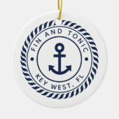 ボートパーソナライズされた名と写真 |航海の | セラミックオーナメント (正面)
