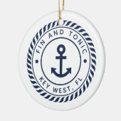 ボートパーソナライズされた名と写真 |航海の | セラミックオーナメント (左)