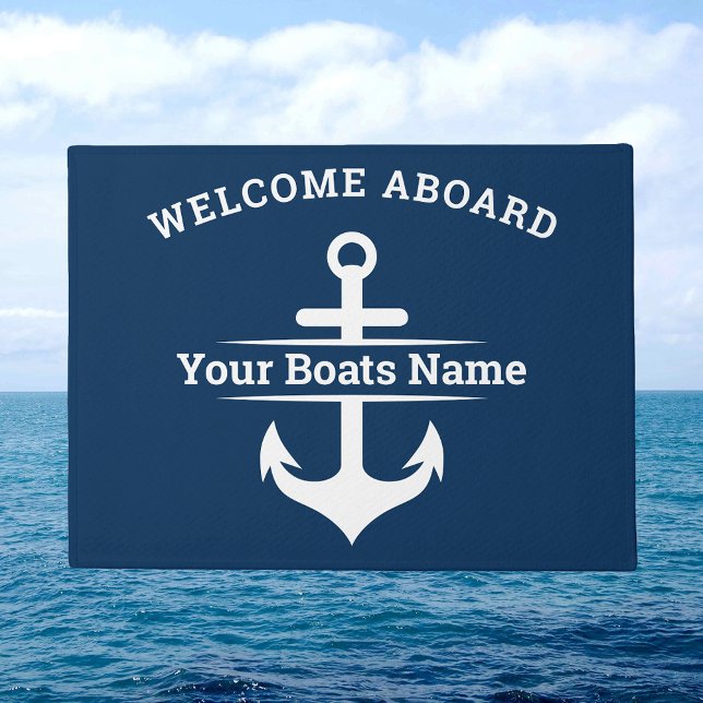 ボートパーソナライズされた航海のネームいかり ドアマット (Personalized Nautical Boat Name Anchor Doormat
)