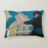 ボートパーティーバイマリカサットヴィンテージファインアート アクセントクッション (正面)