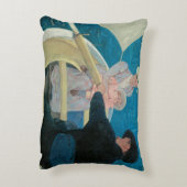 ボートパーティーバイマリカサットヴィンテージファインアート アクセントクッション (裏面(縦))