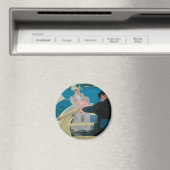 ボートパーティーバイマリカサットヴィンテージファインアート マグネット (インサイチュ (食洗機))