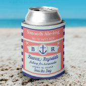 ボートファースト航海のメイトストライプのセーラーコーラルビール 缶クーラー