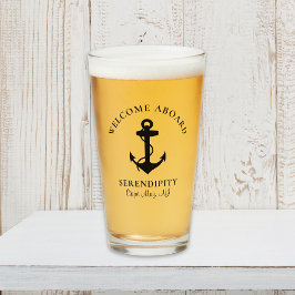 ボートブラックいかり パーソナライズされた タンブラーグラス