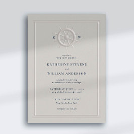 ボートヘルムフェイクエンボスクラシックフレームシック結婚ズ 招待状