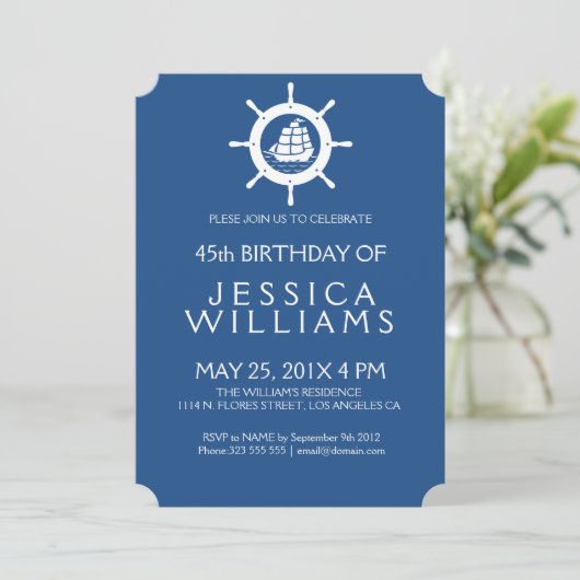 ボートホイ航海のル誕生日パーティーへの招待 招待状 (スタンド正面)