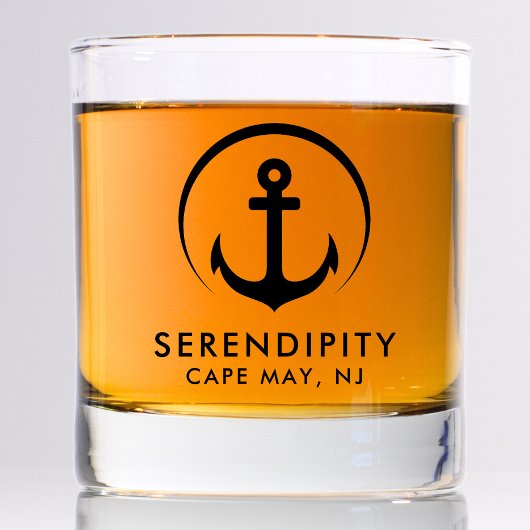 ボートモダンいかりロゴ ウイスキーグラス