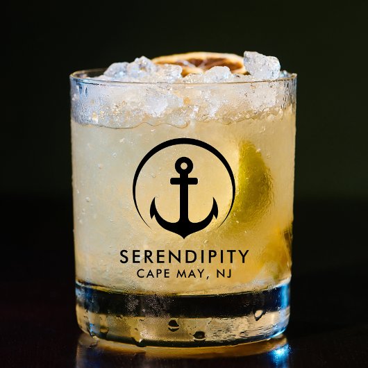 ボートモダンいかりロゴ ウイスキーグラス