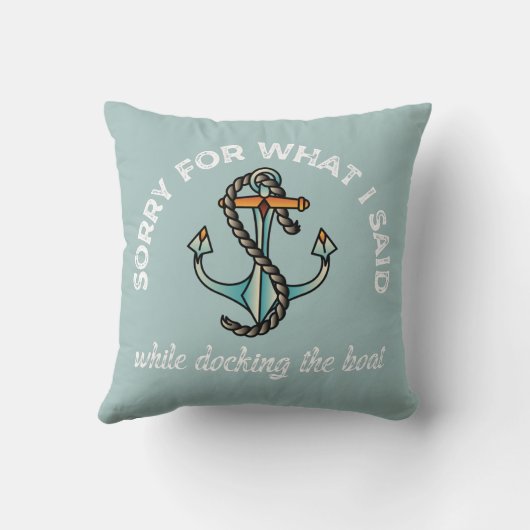 ボートユーモアのいかりおもしろいを言ってごめんなさい クッション (裏面)