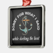 ボートユーモアのいかりおもしろいを言ってごめんなさい メタルオーナメント (左)