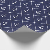 ボートラバー航海のいかりロープコースタルパターン ラッピングペーパー (角)