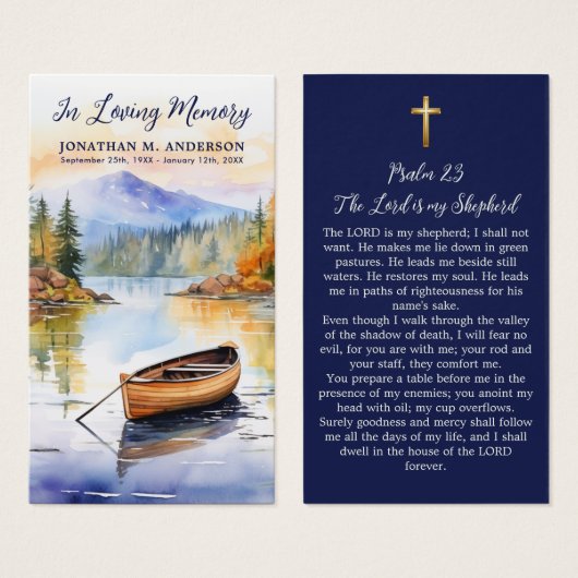 ボートレイククロス追悼式祈りの言葉カード (正面&裏面)