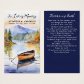 ボートレイクモダンメモリアル葬儀祈りの言葉カード (正面&裏面)